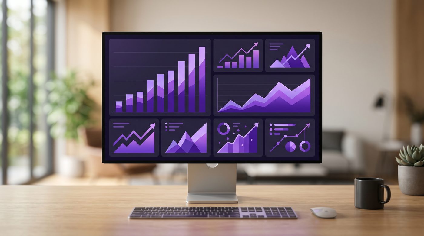 Abstract dashboard concept in purple tones